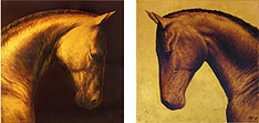 Kunstdruck Cheval d'Or Gem&auml;lde Pferde K&ouml;pfe