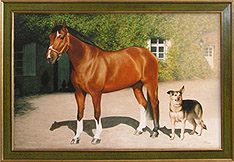 &Ouml;lgem&auml;lde Pferdeportrait Warmbl&uuml;ter Standportrait Kunst von Michael Hotz Pferdemaler