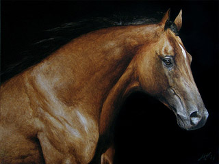 Pferdeportrait Warmbl&uuml;ter &Ouml;lgem&auml;lde