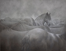 Gem&auml;lde Vollbl&uuml;ter Pferdemalerei Hengst Kunst